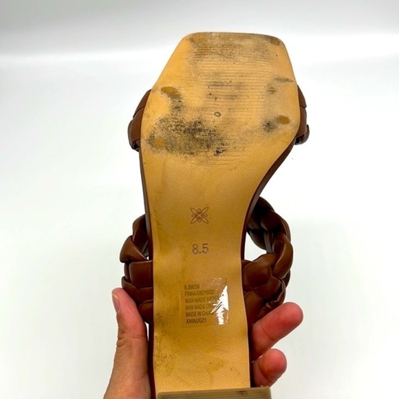 BCBGENERATION- Brown Braided Sounder Square Slip On Open Toe Sandals Size 8.5 - Picture 7 of 14